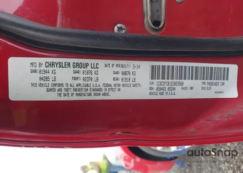 2014 Dodge Dart Limited from USA, damaged, VIN 1C3CDFCB1ED823560